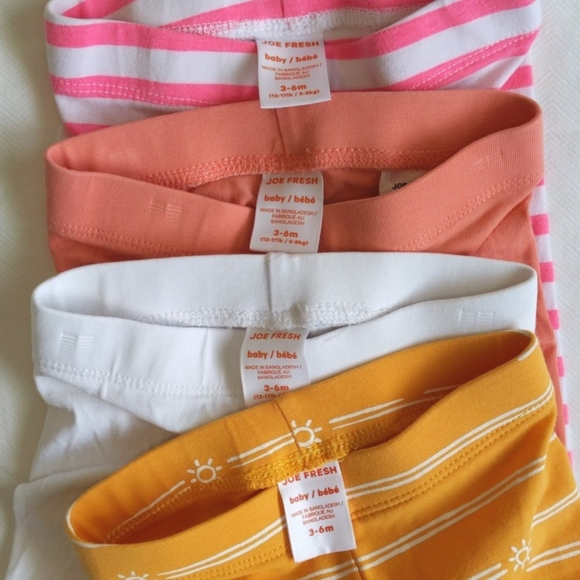 joe fresh 4-pack cropped leggings bundle 3-6 months baby girl - Picture 2 of 7